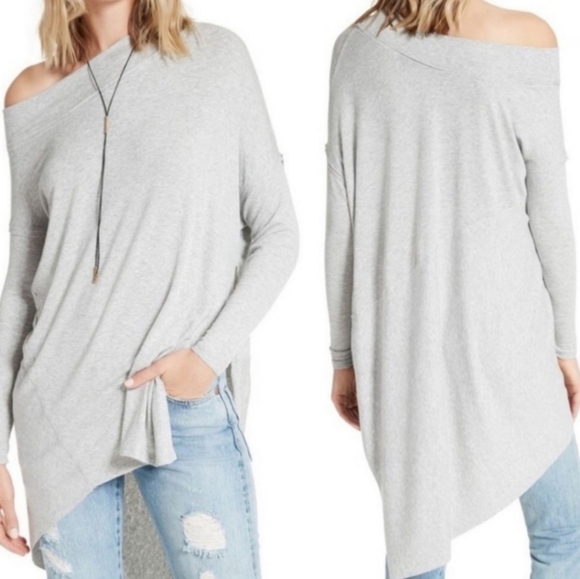 We The Free Grapevine Grey Asymmetrical Tunic Top - Picture 2 of 9